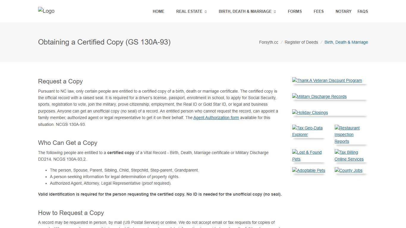 Register of Deeds Forsyth County Government Forsyth County North Carolina